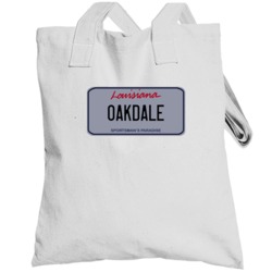 Oakdale Louisiana Custom City License Plate Customizable Totebag