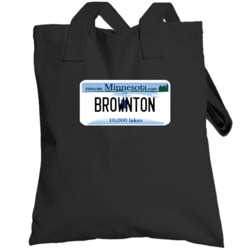 Brownton Minnesota Custom City License Plate Customizable Totebag