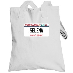 Selena Wisconsin Custom Name License Plate Customizable Totebag