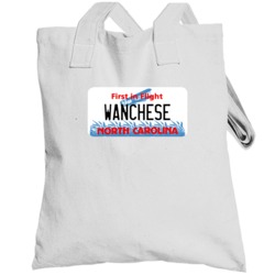 Wanchese North Carolina Custom City License Plate Customizable Totebag