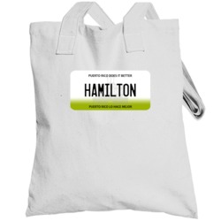 Hamilton Puerto Rico Custom Name License Plate Customizable Totebag