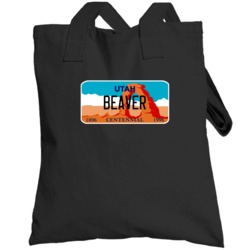Beaver Utah Custom City License Plate Customizable Totebag