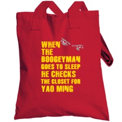 Yao Ming Boogeyman Houston Basketball Texas Sports Totebag