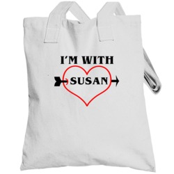Im With Susan Arrow Through Heart Valentines Day Lovers Totebag