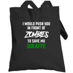 Giraffe To Save My Pet Funny Halloween Zombie Totebag