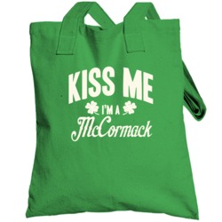 Kiss Me I'm A Last Name Irish Ireland St Patricks Day Totebag