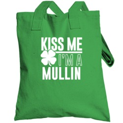 Kiss Me Im Irish Parody Custom Last Name St Patricks Day Totebag