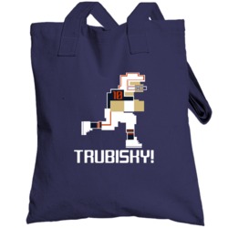 Mitchell Trubisky # 10 Tecmo Bowl Chicago Football Athlete Fan Totebag