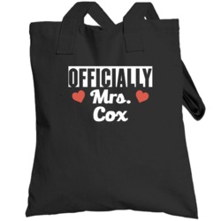 Officially Mrs Cox Just Married Wife Funny Totebag