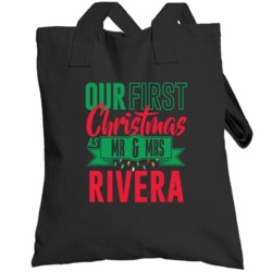 First Christmas As Mr And Mrs Rivera Love Newlyweds Holiday Gift Toteb