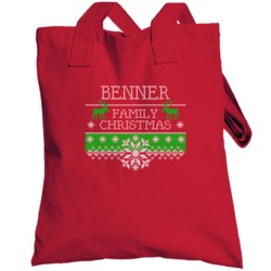 Benner Family Christmas Ugly Holiday Sweater Totebag