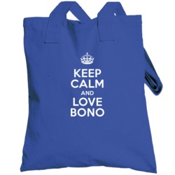 Bono Keep Calm And Love Parody Custom Name Totebag