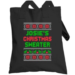 Josie Ugly Christmas Sweater Funny Custom Name Holiday Gift Totebag