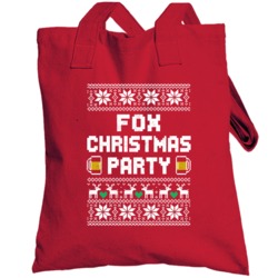 Fox Christmas Party Ugly Sweater Custom Last Name Beer Drinking Toteba