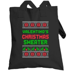 Valentino Ugly Christmas Sweater Funny Custom Name Holiday Gift Toteba