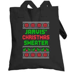 Jarvis Ugly Christmas Sweater Funny Custom Name Holiday Gift Totebag