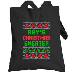 Ray Ugly Christmas Sweater Funny Custom Name Holiday Gift Totebag