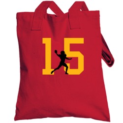 Silhouette Patrick Mahomes Kansas City Football Team Fan Totebag