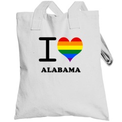 Alabama Genesee County New York State I Love Heart Gay Pride Totebag