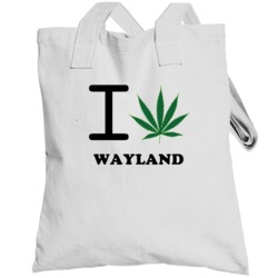 Wayland Steuben County New York State I Love Heart Weed Totebag