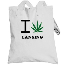 Lansing Tompkins County New York State I Love Heart Weed Totebag