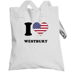 Westbury Nassau County New York State I Love Heart Usa Totebag