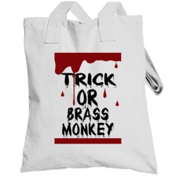 Brass Monkey Trick Or Drinks And Food Halloween Totebag