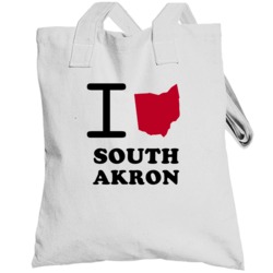 South Akron Ohio I Love Heart State Totebag