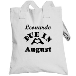 Leonardo August Due Date Name And Month Maternity T Shirts Totebag