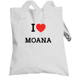 I Love Heart Moana First Name Worn Look Totebag