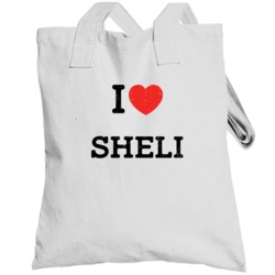 I Love Heart Sheli First Name Worn Look Totebag