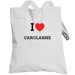 I Love Heart Carolanne First Name Worn Look Totebag