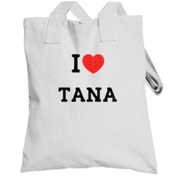 I Love Heart Tana First Name Worn Look Totebag