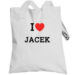 I Love Heart Jacek First Name Worn Look Totebag