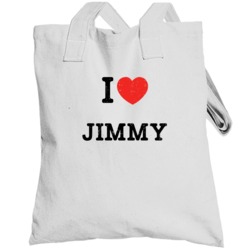 I Love Heart Jimmy First Name Worn Look Totebag