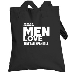 Real Men Love Tibetan Spaniels Funny Totebag