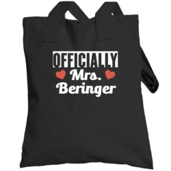 Officially Mrs Beringer Just Married Funny Wife Totebag