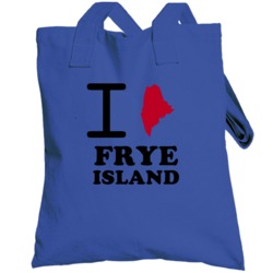 Frye Island Cumberland Maine New England I Love Heart State Totebag