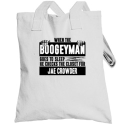 Boogeyman Checks Closet For Basketball Customizable Totebag