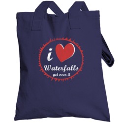 I Love Waterfalls Get Over It Fun Vintage Heart Totebag