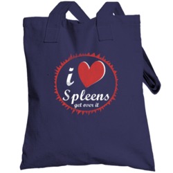 I Love Spleens Get Over It Fun Vintage Heart Totebag