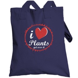 I Love Plants Get Over It Fun Vintage Heart Totebag