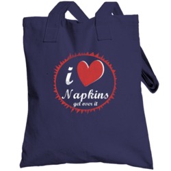 I Love Napkins Get Over It Fun Vintage Heart Totebag
