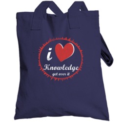 I Love Knowledge Get Over It Fun Vintage Heart Totebag