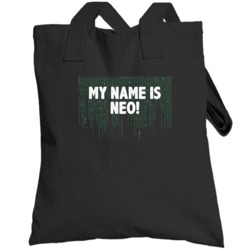 The Matrix Falling Code My Name Is Neo Favorite Movie Quotes Totebag
