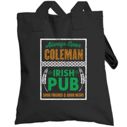 Coleman Pub Bar Beer Irish Name St Patricks Day Totebag