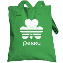 Perry Clover Luck Charm Irish Name St Patricks Day Totebag