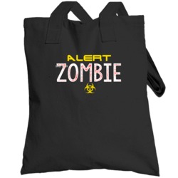 Alert Zombie Warning Scary Halloween Job Totebag