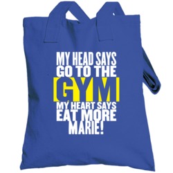 My Head Says Eat More Funny Food Gym Customizable Totebag