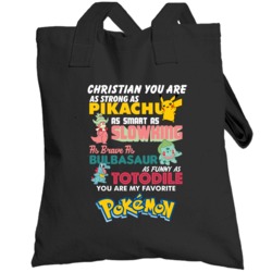 Christian Dad Strong Smart Brave Funny As Pokemon Father's Day Totebag